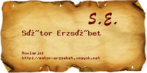 Sátor Erzsébet névjegykártya