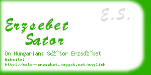 erzsebet sator business card